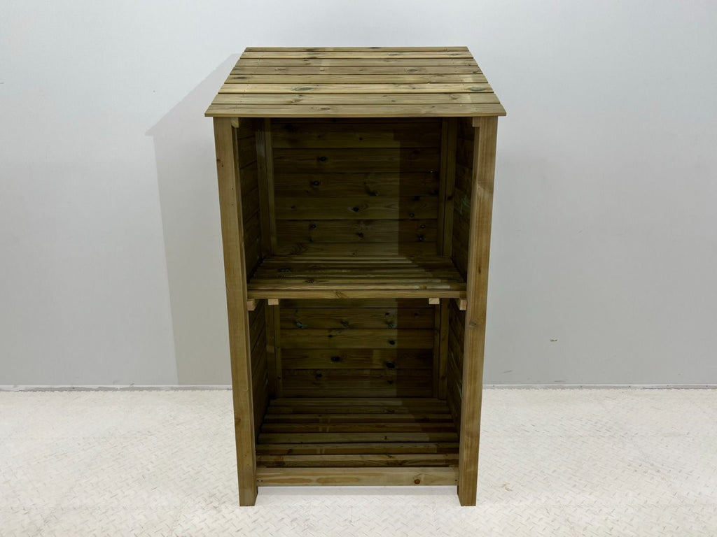 Wooden Premium Tongue/Groove Log Store with Shelf (W-99cm, H-126cm or H-180cm, D-88cm) - SGP Garden Ltd