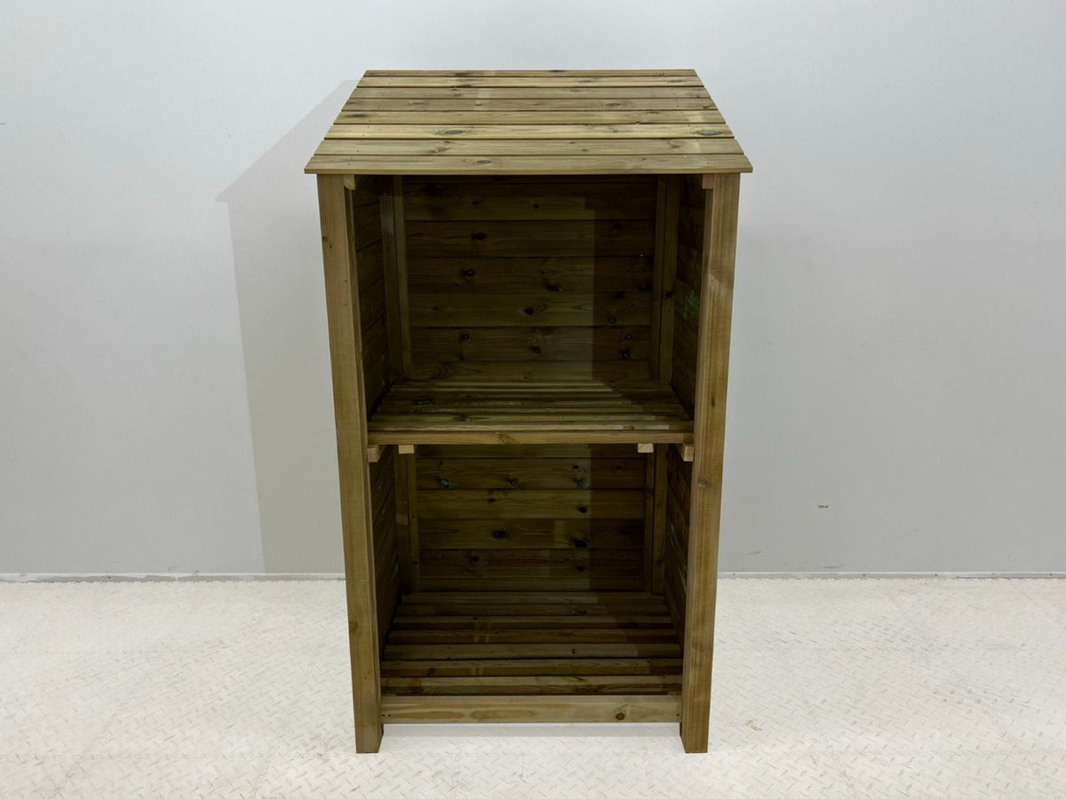 Wooden Premium Tongue/Groove Log Store with Shelf (W-99cm, H-126cm or H-180cm, D-88cm) - SGP Garden Ltd