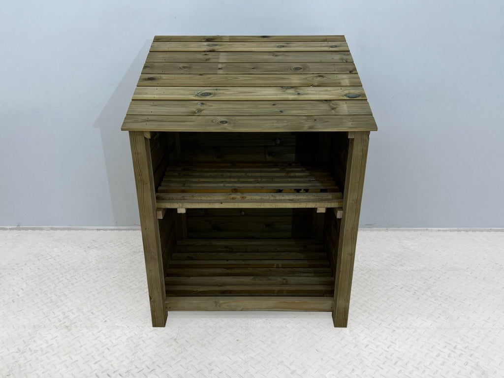 Wooden Premium Tongue/Groove Log Store with Shelf (W-99cm, H-126cm or H-180cm, D-88cm) - SGP Garden Ltd