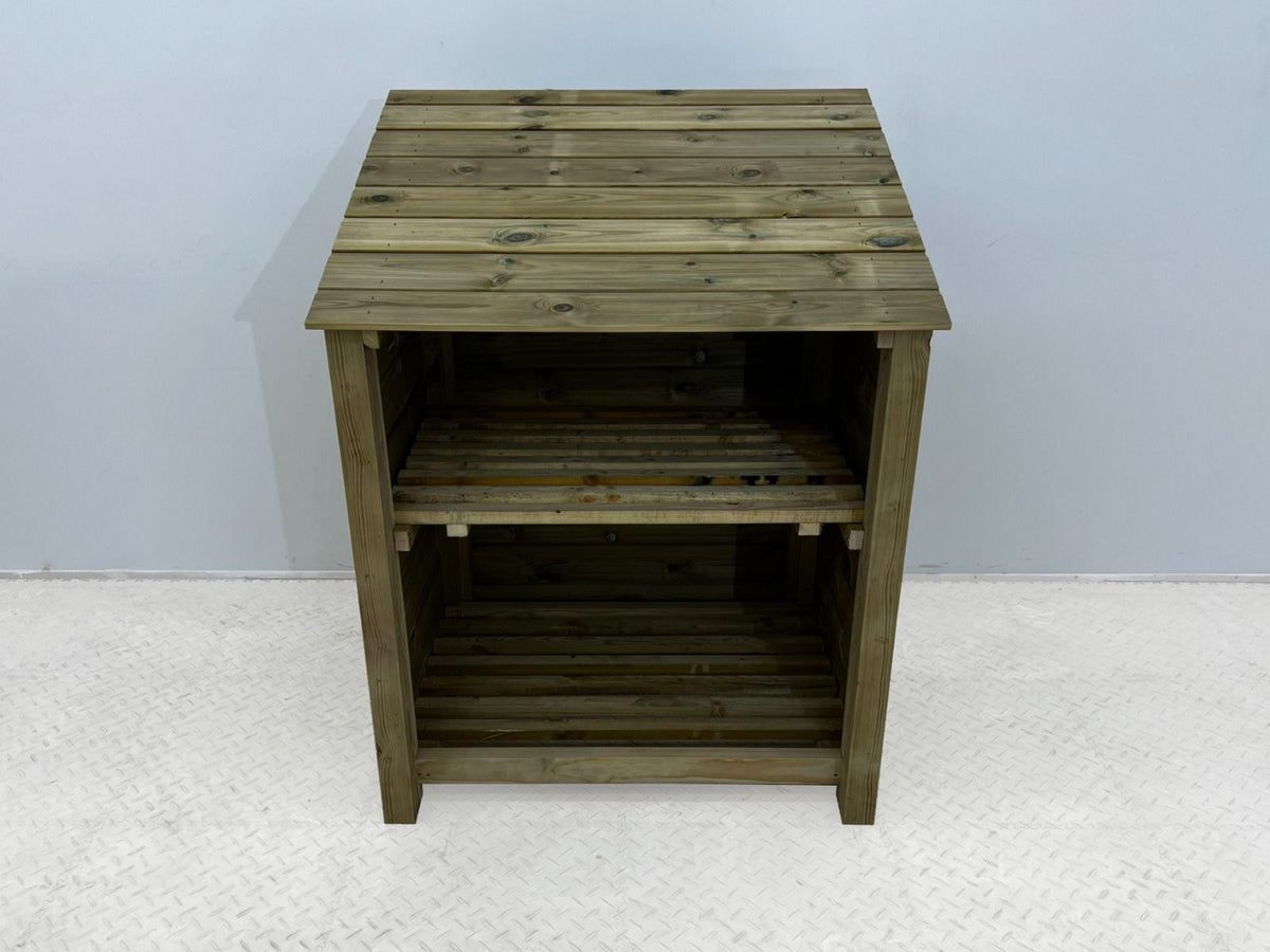 Wooden Premium Tongue/Groove Log Store with Shelf (W-99cm, H-126cm or H-180cm, D-88cm) - SGP Garden Ltd