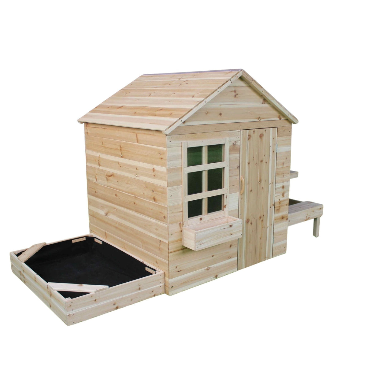 Wooden sandpit with lid - Outdoor stage & playhouse patio - SGP Garden Ltd