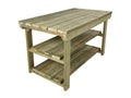 Wooden Super Heavy Duty Indoor/Outdoor Workbench 3ft-Depth Double Shelf - SGP Garden Ltd