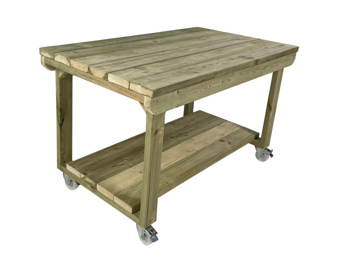 Wooden Super Heavy Duty Indoor/Outdoor Workbench 3ft-Depth With Wheels - SGP Garden Ltd