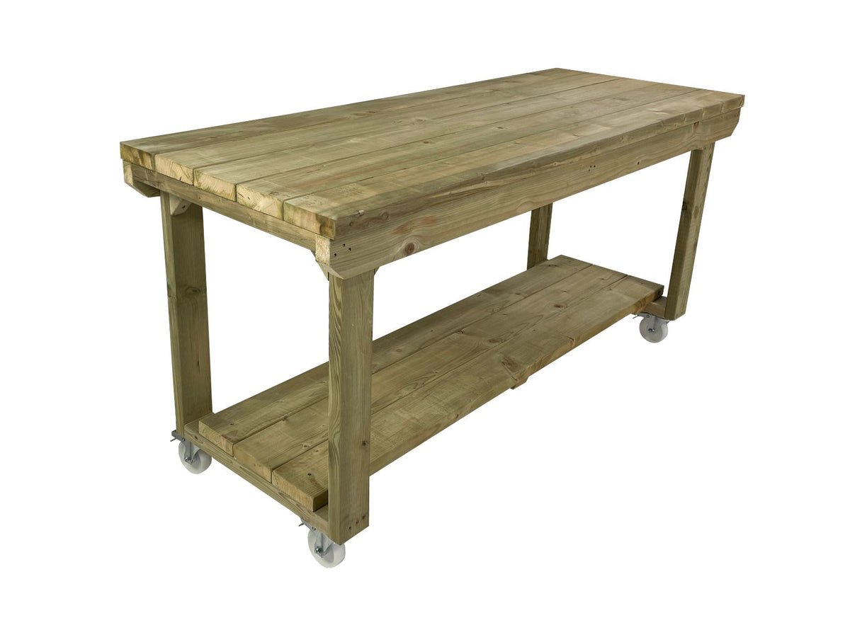 Wooden Super Heavy Duty Indoor/Outdoor Workbench With Wheels - SGP Garden Ltd