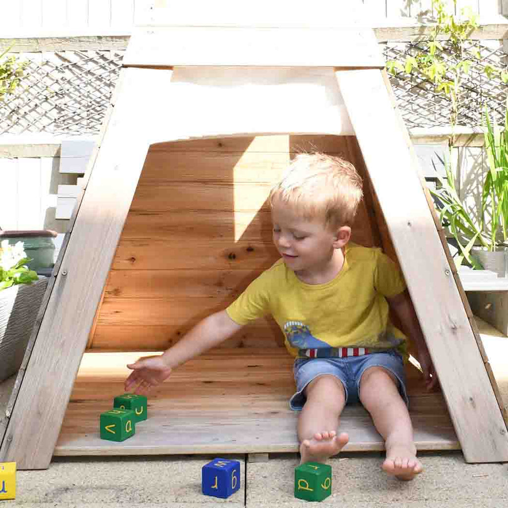 Wooden Teepee Playhouse With Floor – Indoor & Outdoor - SGP Garden Ltd