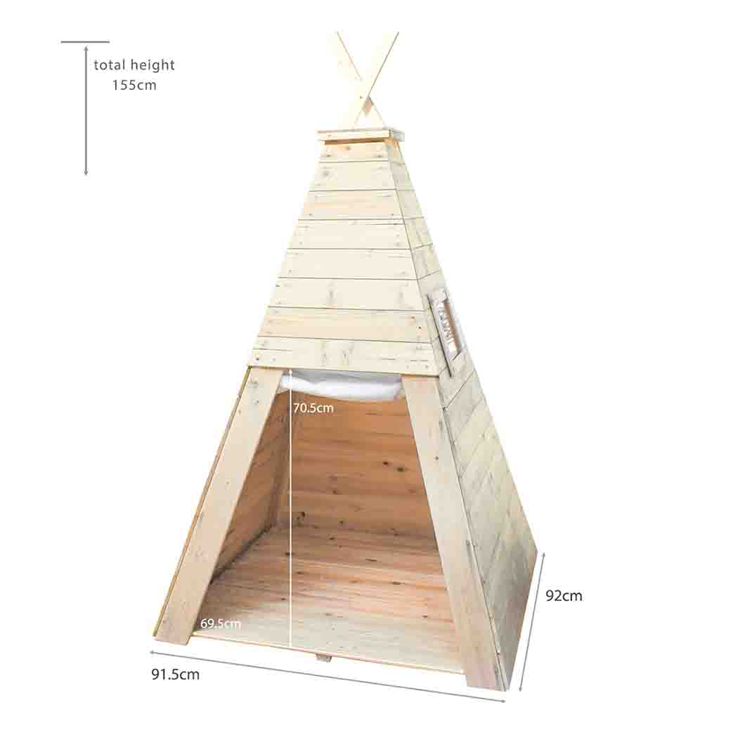 Wooden Teepee Playhouse Without Floor A Magical Hideaway - Indoor and Outdoor Play - SGP Garden Ltd