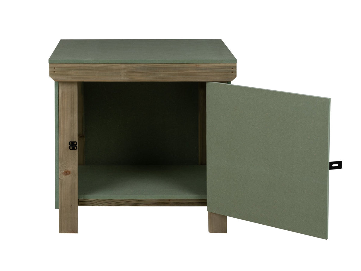 Wooden UniMDF Moisture Resistant Workbench With Lockable Cupboard (V.9) - SGP Garden Ltd