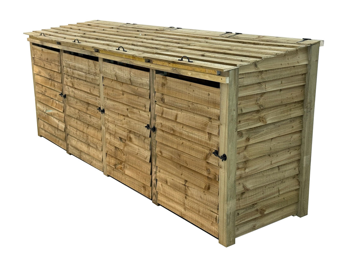 Wooden Wheelie Bin Store, Natural Finish - SGP Garden Ltd