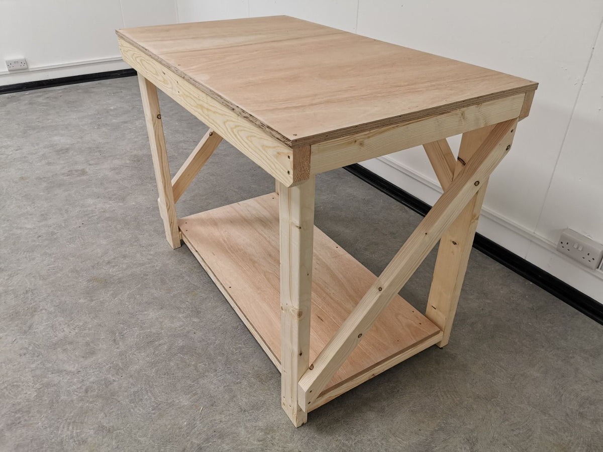 Wooden Workbench 18mm Eucalyptus Hardwood Top Work Station - SGP Garden Ltd