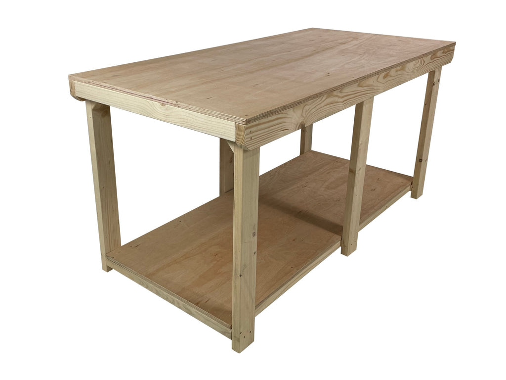Wooden Workbench Eucalyptus Hardwood Top Depth-3ft - SGP Garden Ltd