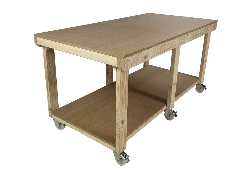 Wooden Workbench MDF Top Depth-4ft With Wheels - SGP Garden Ltd