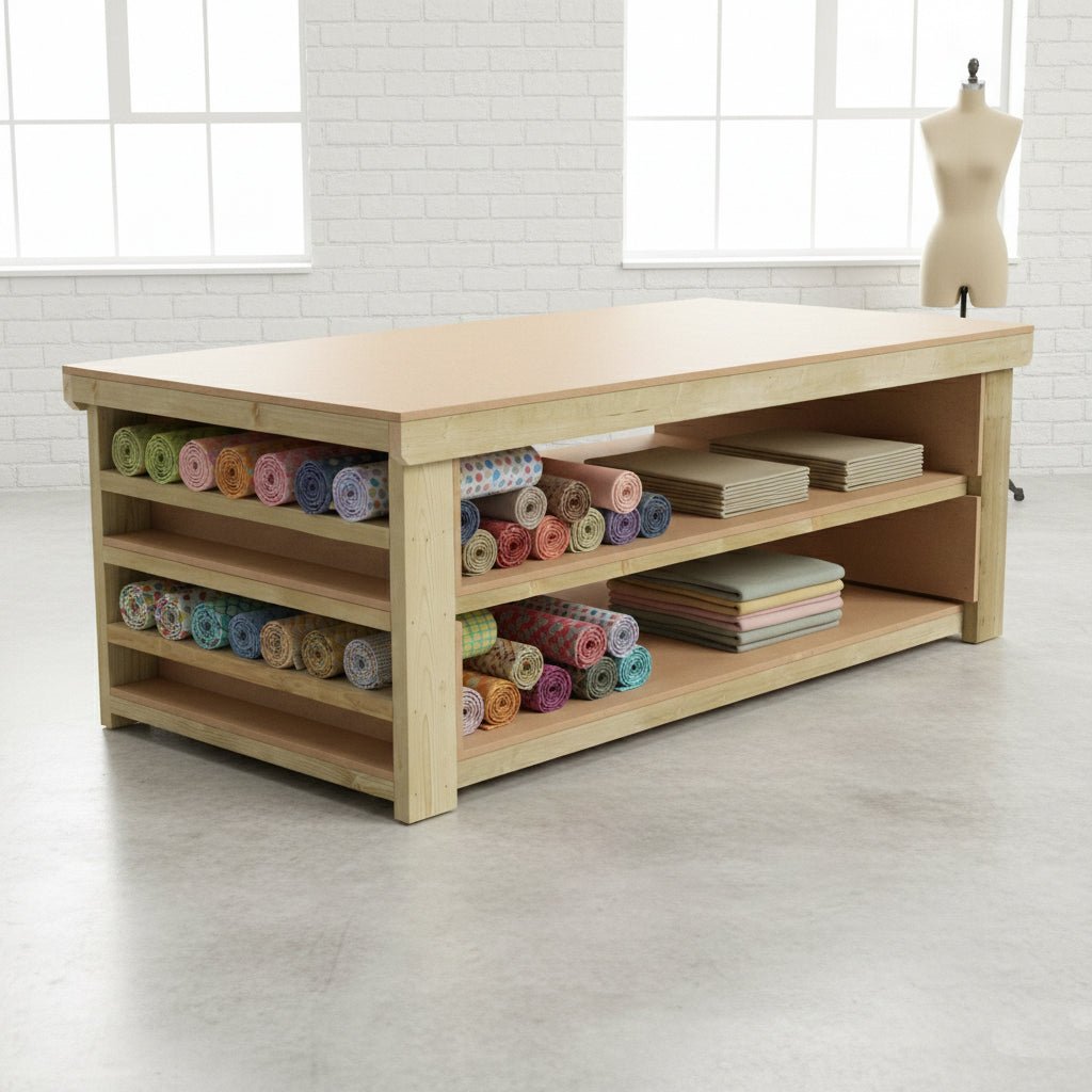 Wooden Workbench MDF Top with Extra shelving Depth-4ft With Double Shelf - SGP Garden Ltd