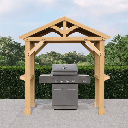 Yardistry Compact Wooden Pavilion 5.8ft x 8ft (1.7m x 2.4m) - SGP Garden Ltd