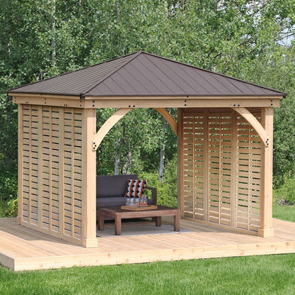 Yardistry Wooden Gazebo 12ft x 12ft (3.7m x 3.7m) with Double Wall - SGP Garden Ltd