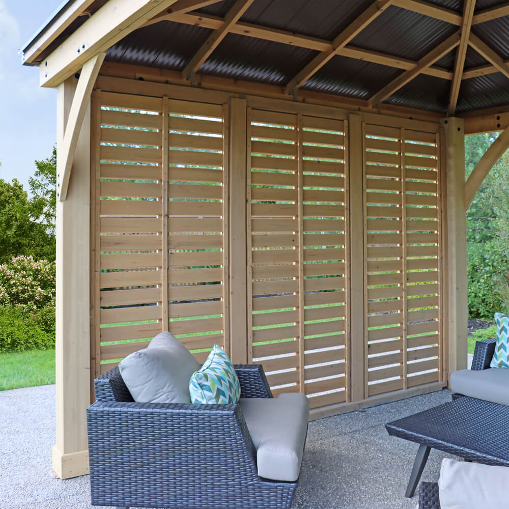 Yardistry Wooden Gazebo 12ft x 12ft (3.7m x 3.7m) with Single Wall - SGP Garden Ltd