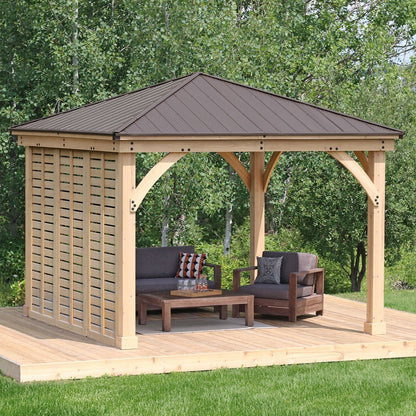 Yardistry Wooden Gazebo 12ft x 12ft (3.7m x 3.7m) with Single Wall - SGP Garden Ltd