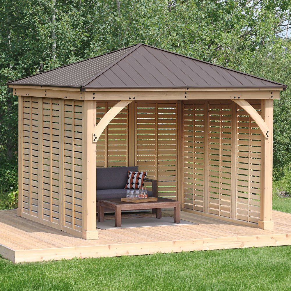 Yardistry Wooden Gazebo 12ft x 12ft (3.7m x 3.7m) with Triple Wall - SGP Garden Ltd