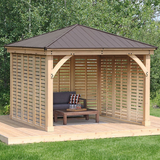 Yardistry Wooden Gazebo 12ft x 12ft (3.7m x 3.7m) with Triple Wall - SGP Garden Ltd