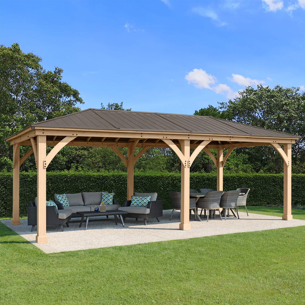 Yardistry Wooden Gazebo 12ft x 24ft (3.7m x 7.4m) - SGP Garden Ltd