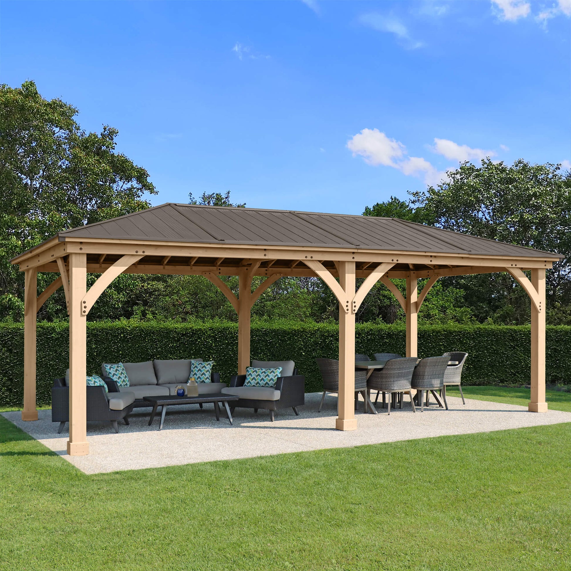 Yardistry Wooden Gazebo 12ft x 24ft (3.7m x 7.4m) - SGP Garden Ltd