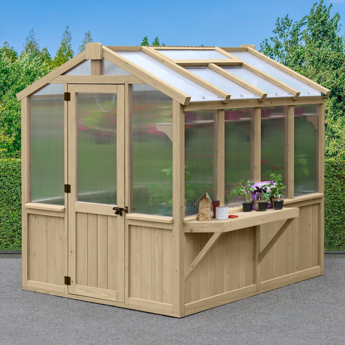 Yardistry Wooden Greenhouse 6.7ft x 9.7ft (2.04m x 2.9m) - SGP Garden Ltd