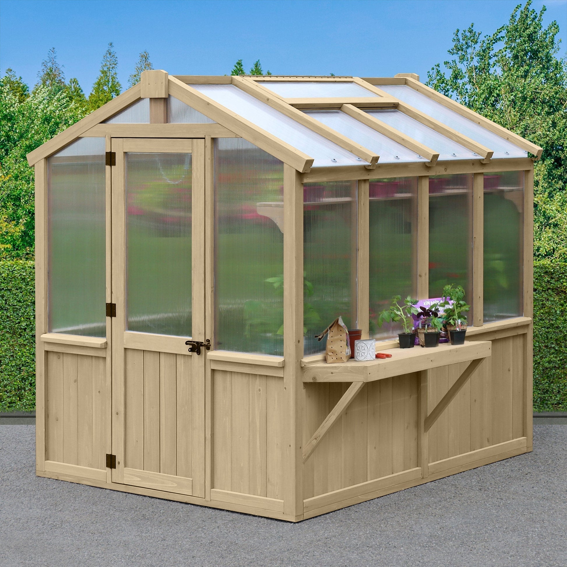 Yardistry Wooden Greenhouse 6.7ft x 9.7ft (2.04m x 2.9m) - SGP Garden Ltd