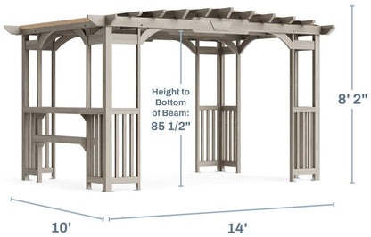 Yardistry Wooden Pergola 10ft x 14ft (3m x 4.2m) - SGP Garden Ltd