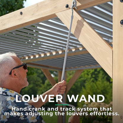 Yardistry Wooden Pergola 10ft x 20ft (3m x 6m) with Louvered Roof - SGP Garden Ltd