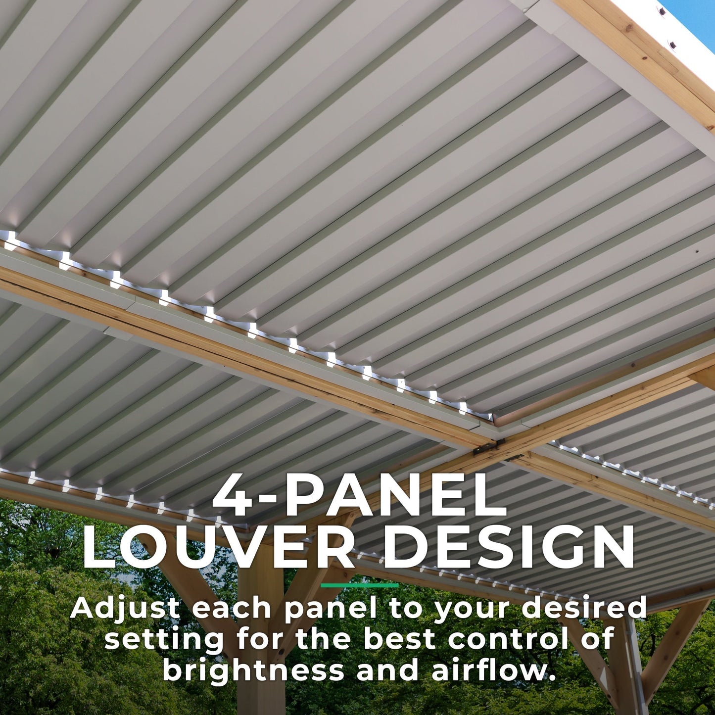 Yardistry Wooden Pergola 10ft x 20ft (3m x 6m) with Louvered Roof - SGP Garden Ltd