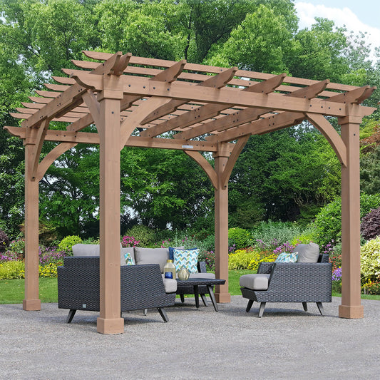 Yardistry Wooden Pergola 12ft x 12ft (3.7m x 3.7m) - SGP Garden Ltd