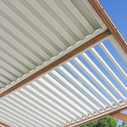 Yardistry Wooden Pergola 13ft x 11ft (4m x 3.4m) With Louvered Roof - SGP Garden Ltd