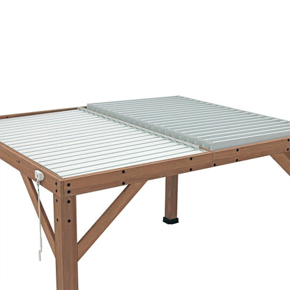 Yardistry Wooden Pergola 13ft x 11ft (4m x 3.4m) With Louvered Roof - SGP Garden Ltd