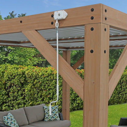 Yardistry Wooden Pergola 13ft x 11ft (4m x 3.4m) With Louvered Roof - SGP Garden Ltd