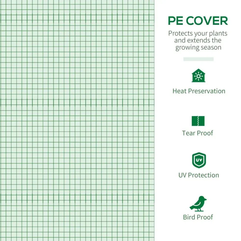 Year-Round Polytunnel Greenhouse | Extend Growing Season | Steel Frame | Roll-Up Doors & Window | UV Protection | 1.8x1.8x2m - SGP Garden Ltd