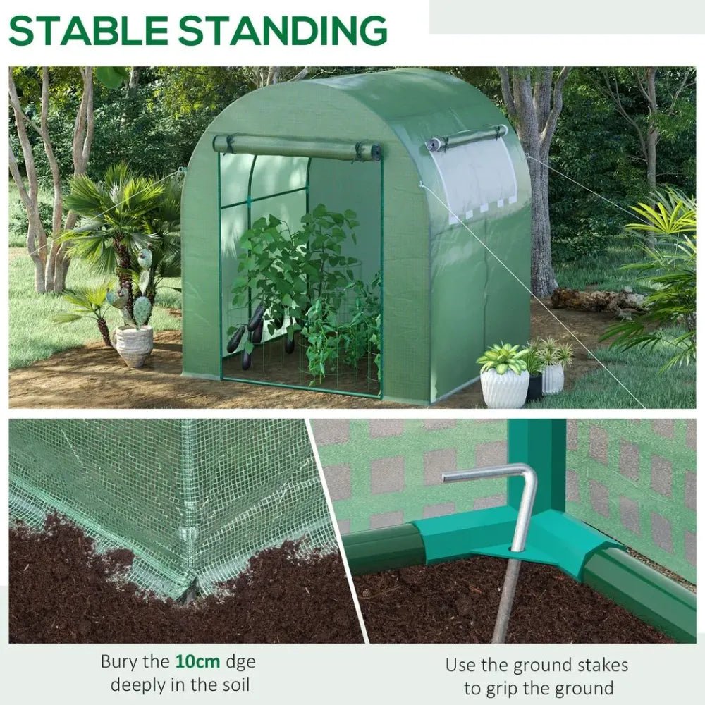 Year-Round Polytunnel Greenhouse | Extend Growing Season | Steel Frame | Roll-Up Doors & Window - SGP Garden Ltd